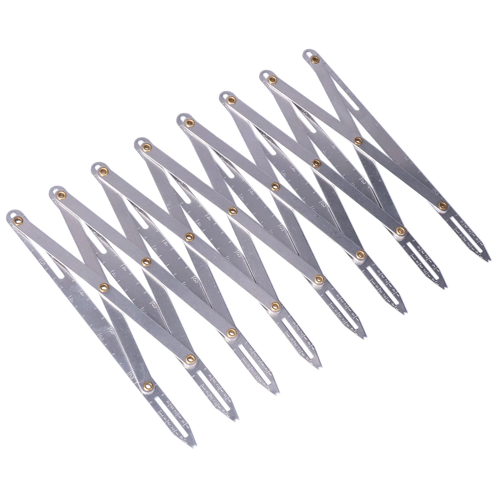 Sewing Ruler, Aluminum Expanding Sewing Gauge Button Guide Measure Multiple Equal Distance Adjustable Length Multifunctional Anti Rust Sewing Supplies for Placing Buttons, Hooks, Skirt Pleats