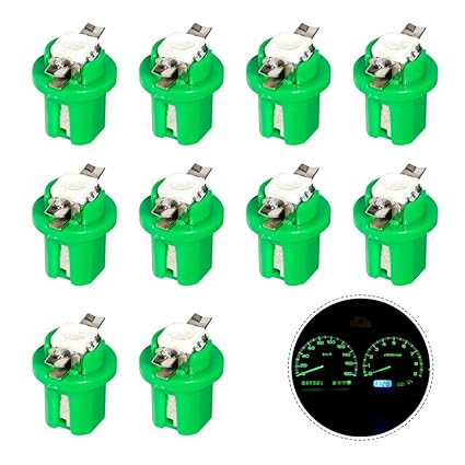 10x LED Instrument Panel Cluster Dash Light Lamp 12V-Ultra Green T5 B8.5D 1 SMD
