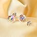 LuckySuen 925 Sterling Silver Crystal Stud Earrings for Women,Aurora Crystals from Swarovski