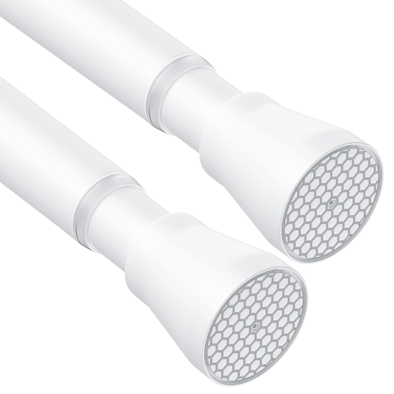 2Pcs Tension Rod 85-150cm White Tension Rods Spring Tension Curtain Rods Adjustable Curtain Rods Never Rust Spring Curtain Rod No Drilling Take the Hassle out of Rod Slipping