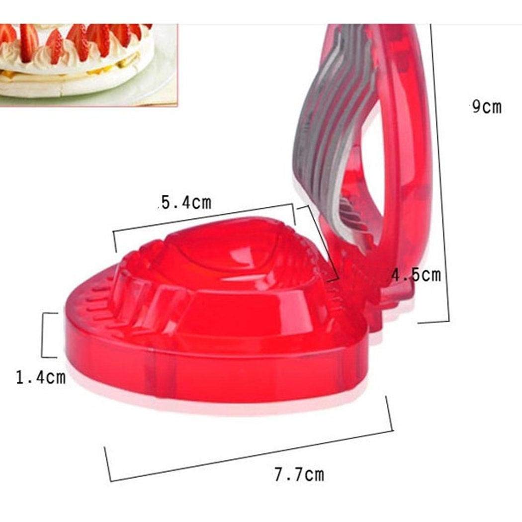 Piokikio Mini Strawberry Slicer Craft Fruit Cutter Gadgets Kitchen Tool with Stainless Steel Blades