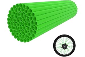 GOOFIT 72Pcs Motorcycle Spoke Skins Covers Coats Wheels Trim Cover Pipe Decorative Protective Wraps Kits for SUV Bicycle Off-Road Dirt Bike (Green)