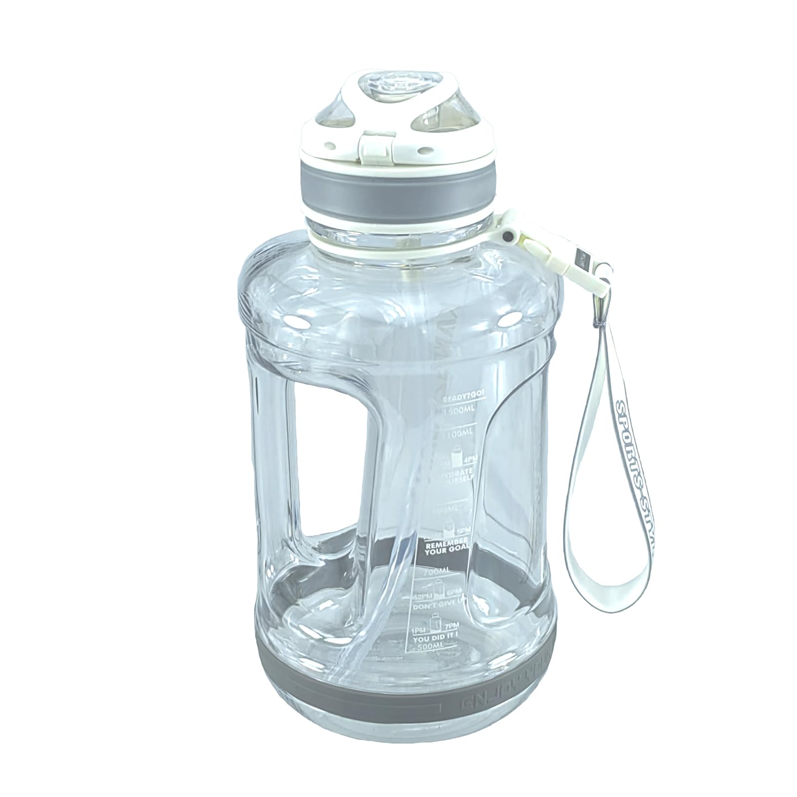 Photo 1 of POPOACTI Sports Water Bottle, 53 Oz/1500mL, Leak Proof BPA Free Travel Outdoor For Men Women (White)