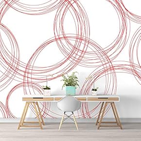 Wall Murals for Bedroom Abstract Geometric Lines Removable Wallpaper Peel and Stick Wall Stickers - 66x96 inches