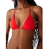 CHANGEZOE Triangle Bikini Tops for Women Halter String Bathing Suit Tops Sexy Brazilian Black White Swimsuit Top