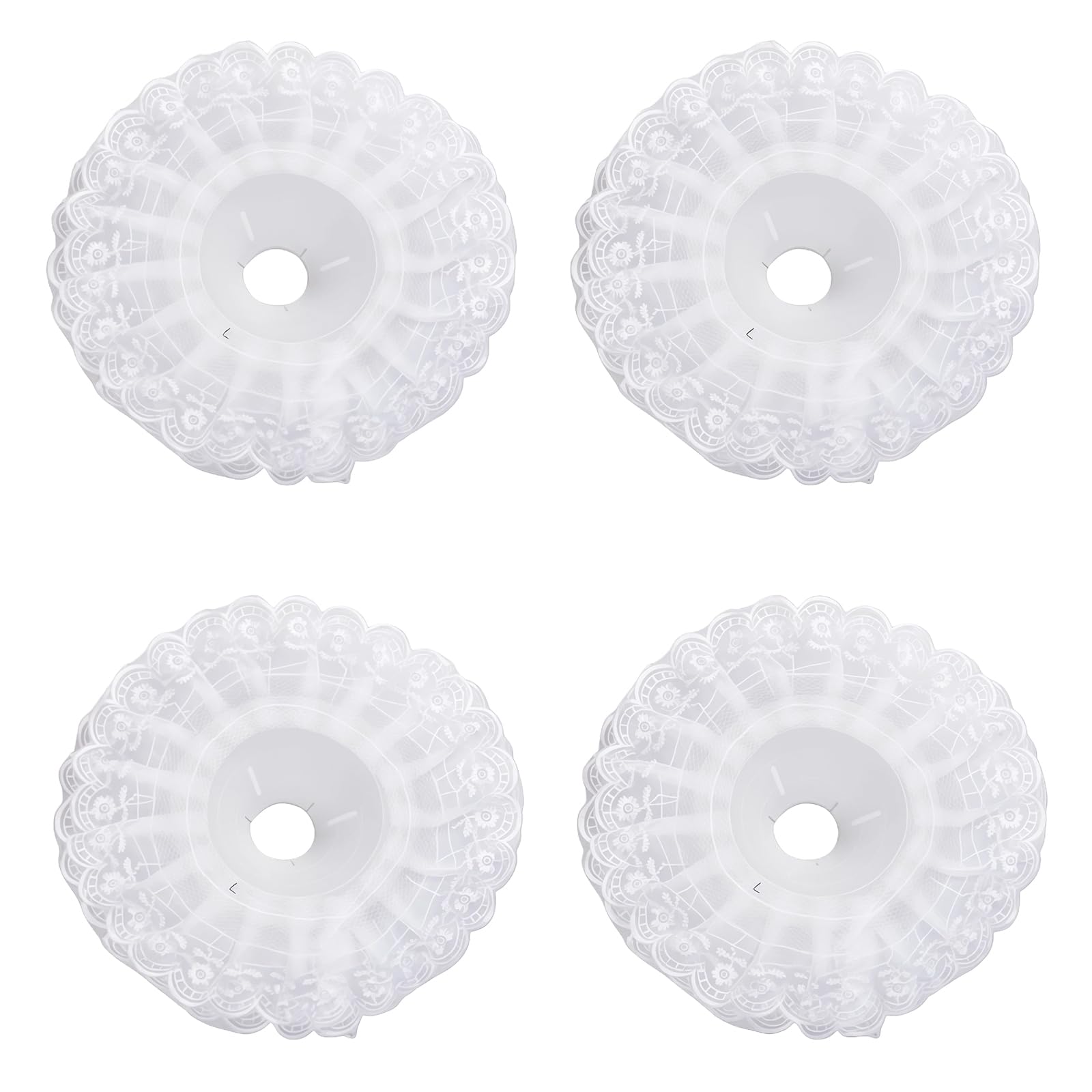 Happyupcity 4PCS White Lace Bouquet Collar Lace Bouquet Cuffs Collar DIY Bouquet Holder Wedding Bridal Bouquet Clip Lace Decoration Bouquet Holder Flower DIY Accessories