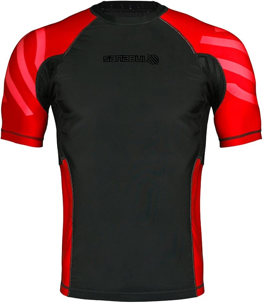 Sanabul Essentials Short Sleeve Compression Training Rash Guard for MMA BJJ Wrestling: Clothing