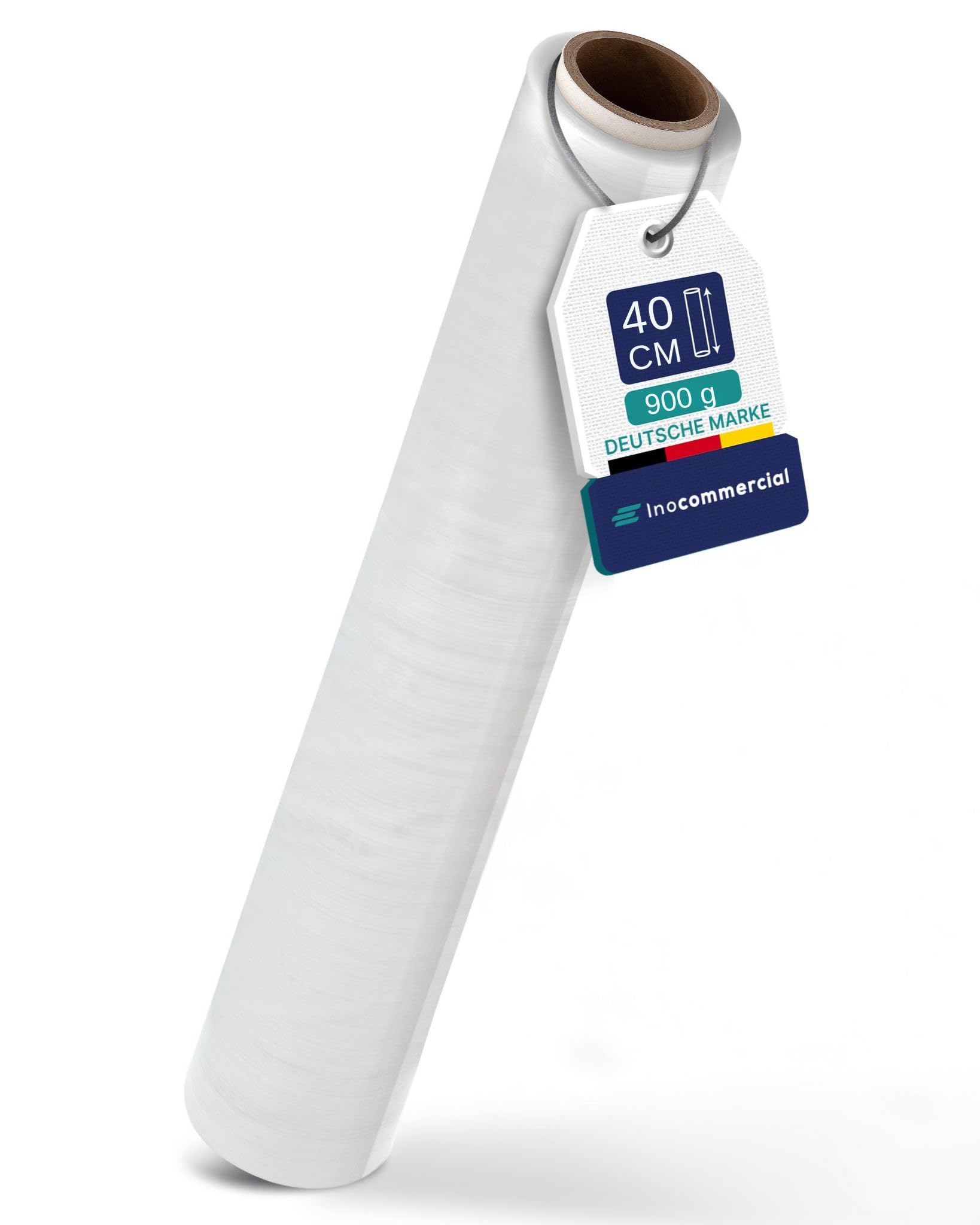 Inoverse 1 Roll Stretch Film 40 cm / 150 m – 900 gr Hand Cling Film, Transparent 21 Micron for Pallet Wrap & Packaging, Shrink, Moisture & Water Proof for Moving, Furniture