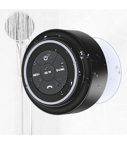 TRAHOO-Portable Shower Speaker, IPX7 Waterproof Wireless Outdoor Speaker Hd Sound 2 Suction Cups Built In Mic Hands Free Speakerphone Bathroom Pool Be