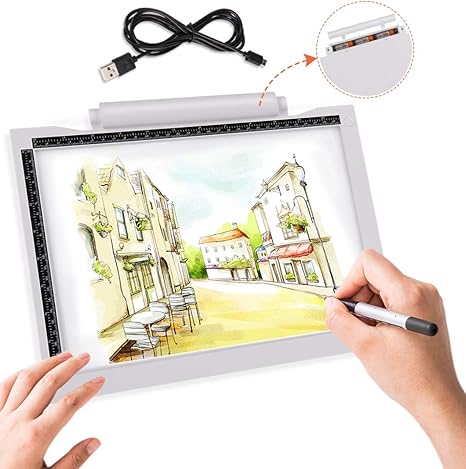 Dibujo de caja de luz A4, tablero de luz de seguimiento LED, USB o alimentado por