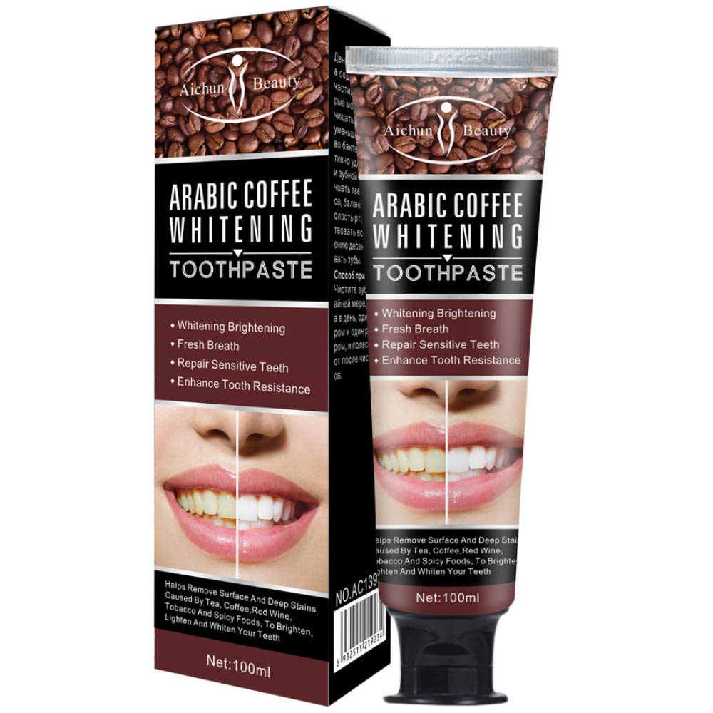 AICHUN BEAUTY Arabic Coffee Whitening Toothpaste Fresh Breath Repair Sensitive Teeth Enhance Tooth Resistance Clean Tooth Roots 100ml