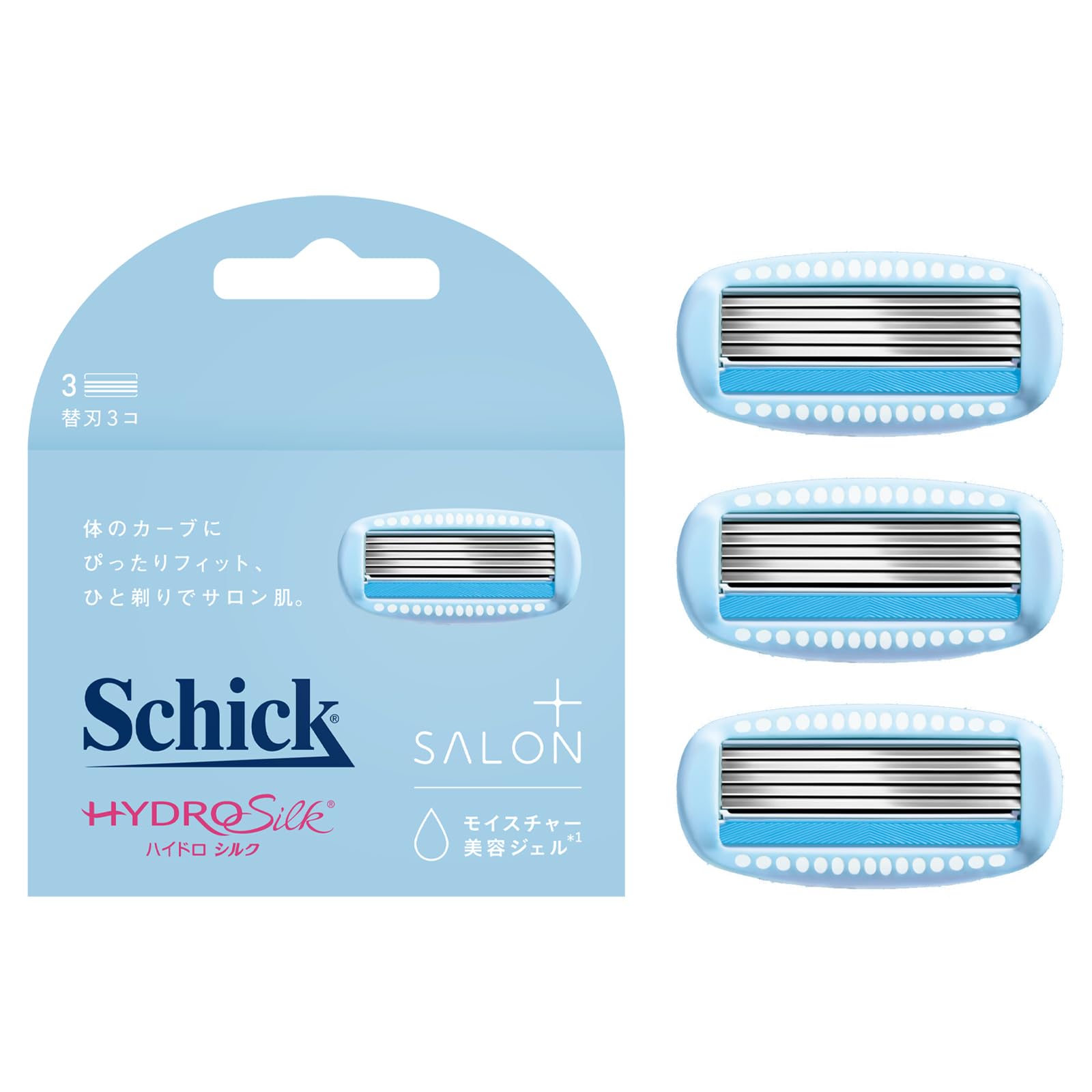 Schick(シック) ハイドロシルク サロンプラス 替刃(3コ入) スキンガード付 女性用 カミソリ ホワイト 1 個商品画像