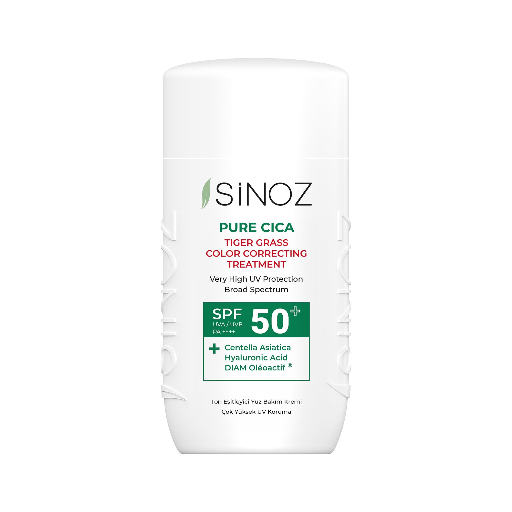 Sinoz, Pink Touch Colour Correcting Treatment with Light and Wheat Skins SPF50+, Mineral Sun Filters 50 ml (Dark)