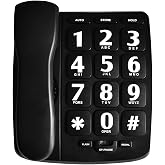 Big Button Phone for Elderly, HePesTer P-02 Amplified Corded Phone for Hearing Impaired Aid with Extra Loud Ringer Landline Telephone for Seniors Home House Phone Wall Mountable
