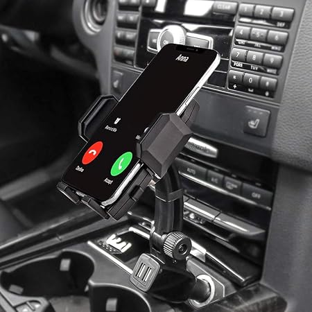 Amazon 急速充電車載ホルダー デュアルusbポー携帯カーマウント ３６０度回転スマートフォンホルダー 対応機種 ３ ５ ６ ８インチスマホ 携帯電話ホルダー 車 バイク