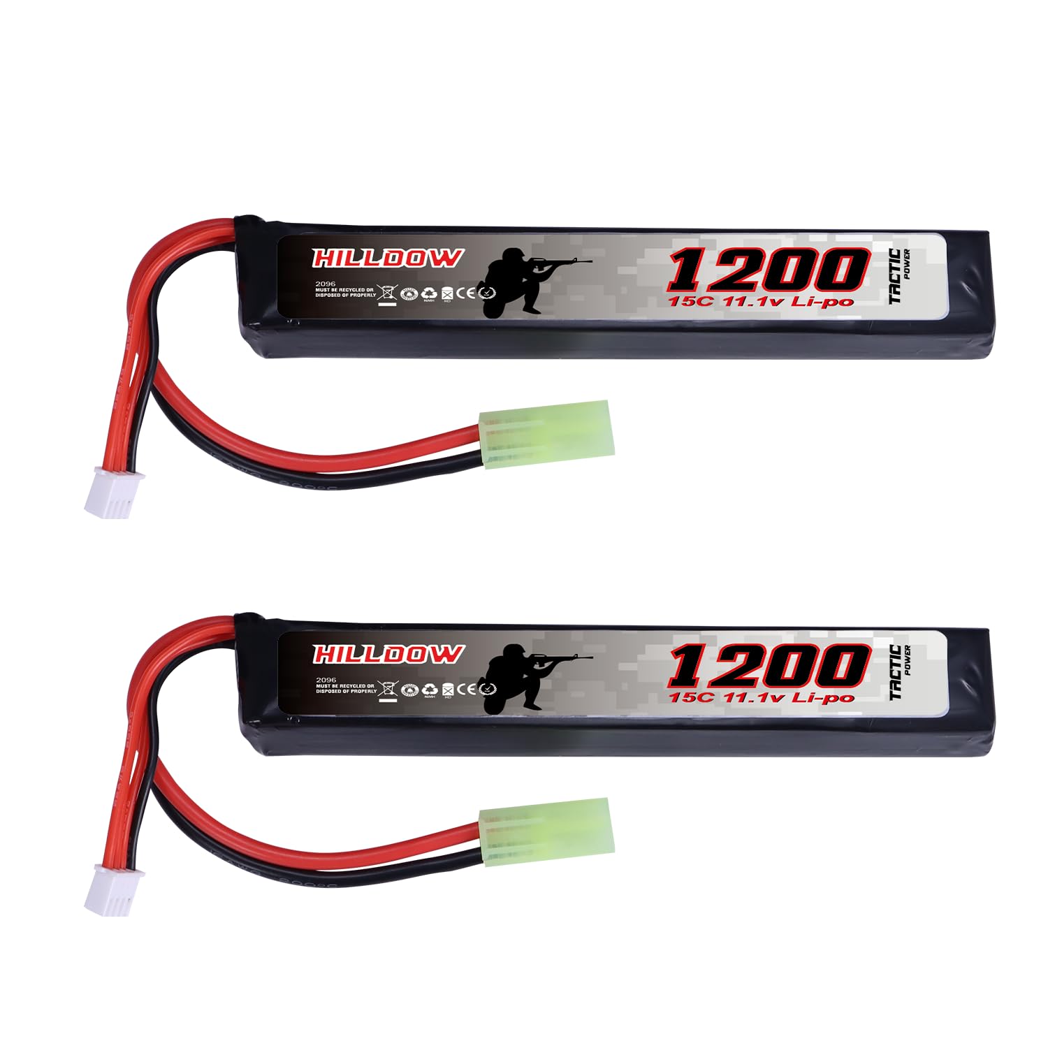 Photo 1 of LiPo Airsoft Battery 11.1V Rechargeable 1200mAh 30C Battery Mini TMY Plug for Airsoft Model Guns Rifle (2 Packs)