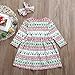 Mini honey Toddler Kids Baby Girl Christmas Costume Long Sleeve Tutu Dress Headband Outfits (Multicolor, 12-18 Months)