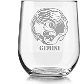 alankathy mug Zodiac Sign birth Wine Glass Gemini (16 OZ STEMLESS WINE GLASS)