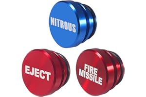 DWEII 3 Pieces Aluminum Dustproof Plug Billet Button Plugs, Standard 12-Volt Replacement Accessories, Car Novelty Button Lighter Anodized Aluminum Car Decoration Fits Most Automotive Vehicles