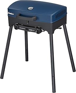 Enders Camping Gasgrill EXPLORER NEXT, Grillen-, Kochen- und Backen Funktion, 2 Brenner Edelstahl, kleiner Grill, Balkon-Picknick-Camping-Grill mit Aluguss-Grillwanne #2103