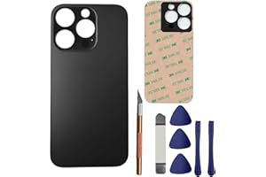 ANGLEPINGPING 14 Pro Back Glass Replacement for iPhone 14 Pro Rear Back Glass,with Pre-Installed Adhesive + Reparing Toolkit(Space Black)