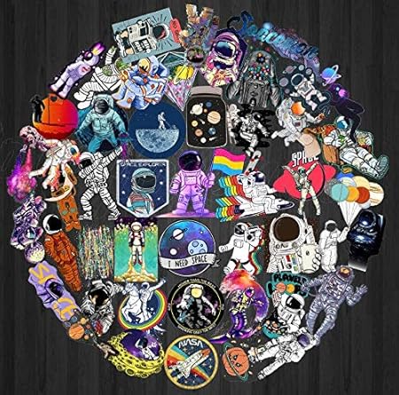 Szynd Weltraum Aufkleber Spielzeug Fur Kinder Alien Ufo Astronauten Raketenschiff Planeten Aufkleber Zu Diy Scrapbooking Skateboard 50 Teile Los Amazon De Auto