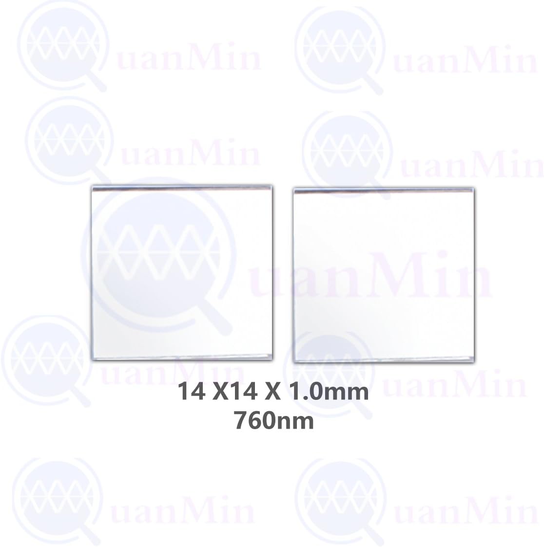 Quanmin 2pcs /1 Lot 14mm×14mm×1.0mm Infrared High Transmittance Filter 760nm Square Optical Narrow Longpass Filters For Visible Light Reflector - Image 3