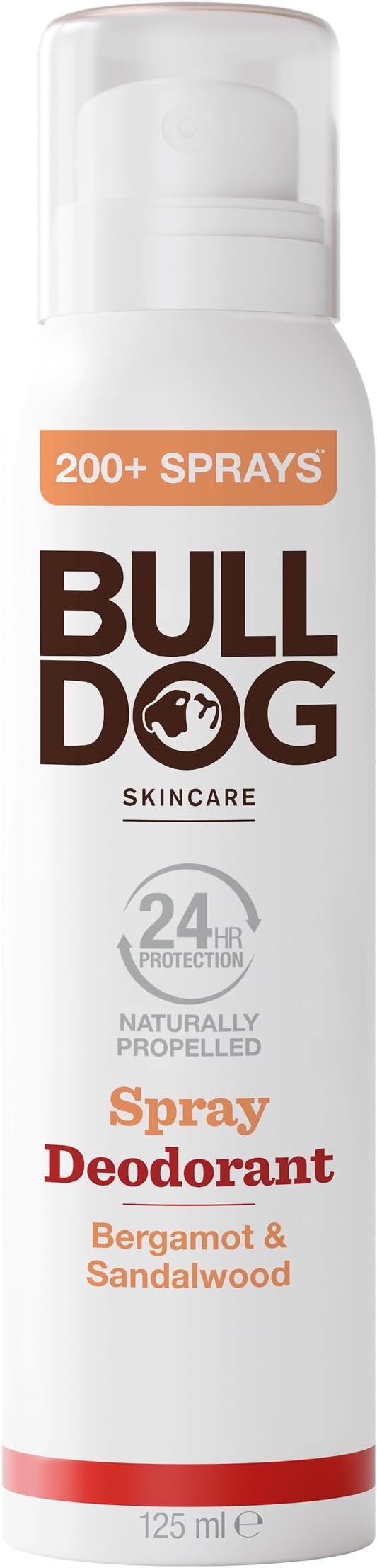 Bulldog Bergamot Sandalwood Spray Deodorant 24Hr Protection 125ml Vegan