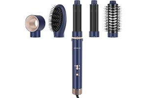 IG INGLAM MegaAIR Styler, 5 in-1 Professional Hair Dryer Brush 110,000 RPM Brushless BLDC Motor Ionic Hot Air Styler Volumizing and Shape, Prussian Blue