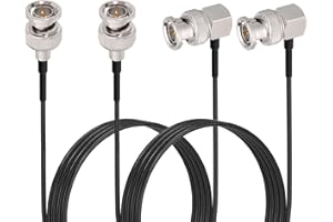 Superbat Thin 3G SDI Cable 100cm/3ft 75 Ohm BNC Male to Male Right Angle Black RG179 Cable (2-Pack) for Blackmagic Camera SDI