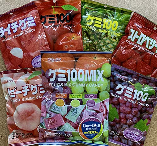 KC Commerce Japanese Kasugai Gummy Candy Party Variety Pack ( Pack of 7 ) - Thumbnail 2