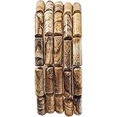 BEADIA Natural Brown Picture Jasper Tube Beads 13x4mm 30pcs Cylinder Loose Semi Gemstone Beads for Jewelry Making Design