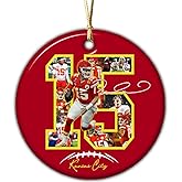 Schian Mahomes Ceramic Ornaments Patricks - Christmas Decoration, Holiday Present Idea - Christmas, Birthday Gifts for Football Fans