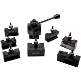 BestParts 8Pcs OXA 250-000 Wedge Type Quick Change Tool Post Set | 250-000 Set Plus 2 extra 250-001 Lathe Holders For Mini Lathe Swing 6" - 9", Steel Material