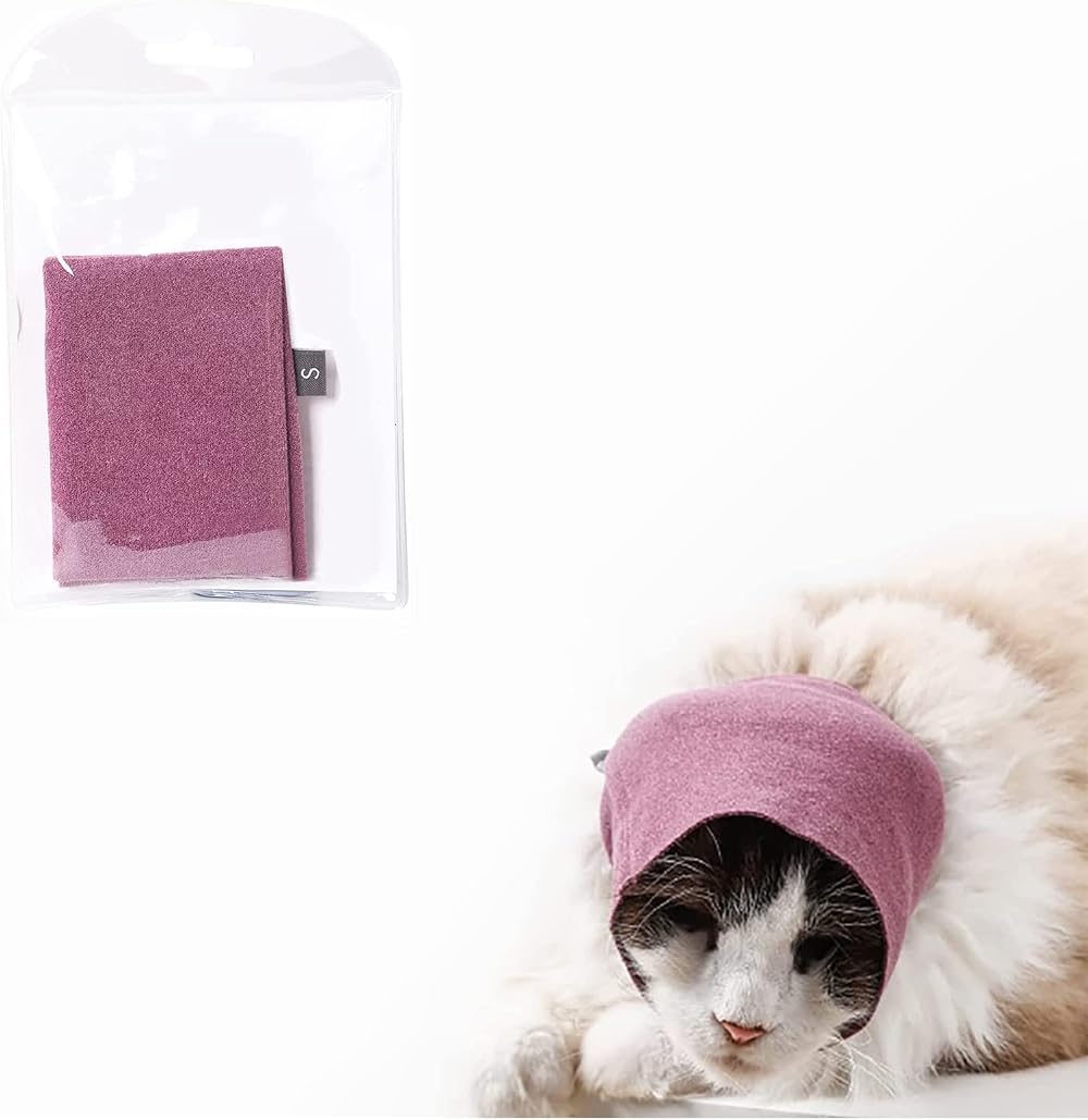 Fozkiery Dog Ear Cover Calming Hood Small for Grooming Bath Drying