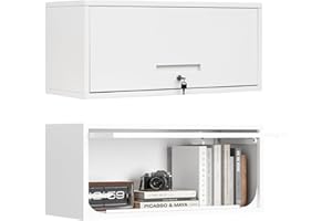 MIIIKO Wall Cabinet with 1 Door, Wall Mounted Storage Cabinet, Small White Metal Floating Cabinet for Garage, Home Office, Kitchen and Pantry