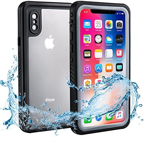 iPhone X Waterproof Case, Shockproof Dustproof Phone Cases With Underwater Full Body Protective Cover Support Wireless Charging For iPhone X / iPhone 10 (Black)