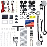 Universal Electric Power Window Lift Roll Up Regulator Conversion Kit w/Switches, Wiring &amp; Mounting Hardware | Fit for 2-Door Vehicles with Manual Windows, Sedan, Pickup, Off-Road, Vans, SUV