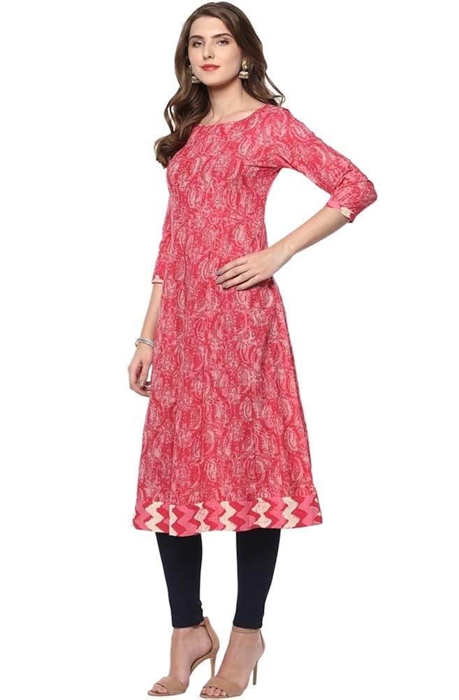 janasya women's cotton anarkali kurti