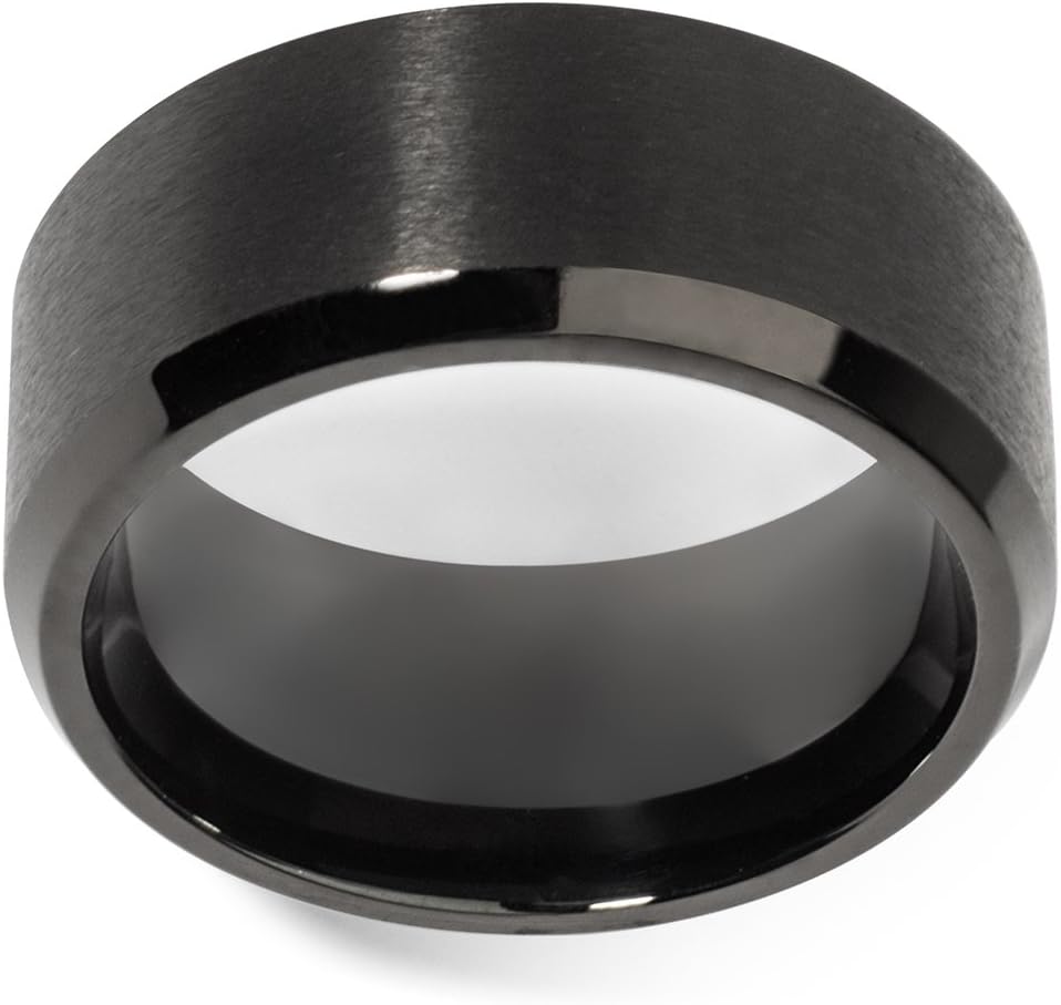 10 MM Black Tungsten Carbide Wedding Bands. Comfort Fit Ring Set Is Perfect for Weddings, Engagement or Promise Rings for Men or Women size 9.5