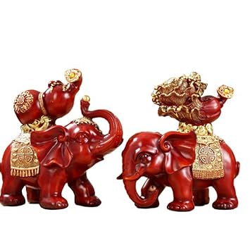 Amazoncom Lings A Pair Of Feng Shui Elephant Statues Decor - 