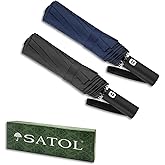 Satol Compact Umbrellas Automatic Open/Close, 46 Inch Windproof Travel Umbrellas, 10-Rib Umbrella for Rain, UPF 50+ UV Protection Sturdy Folding Umbrella