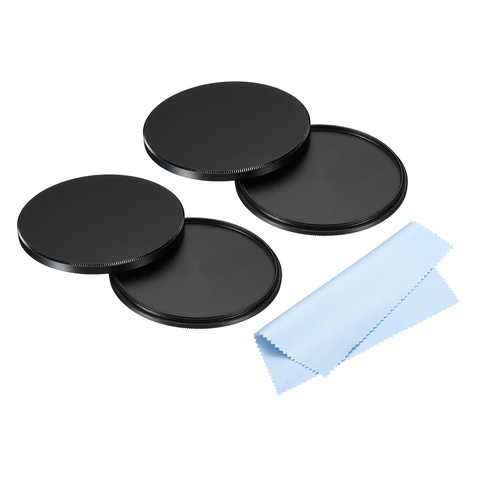 PATIKIL 67mm Lens Cap, 2pcs Camera Lens Cap Cover Universal Lens Filter Stack Cap Front Metal Protective Case Cover with Cleaning Cloth for Photography Camera Filter