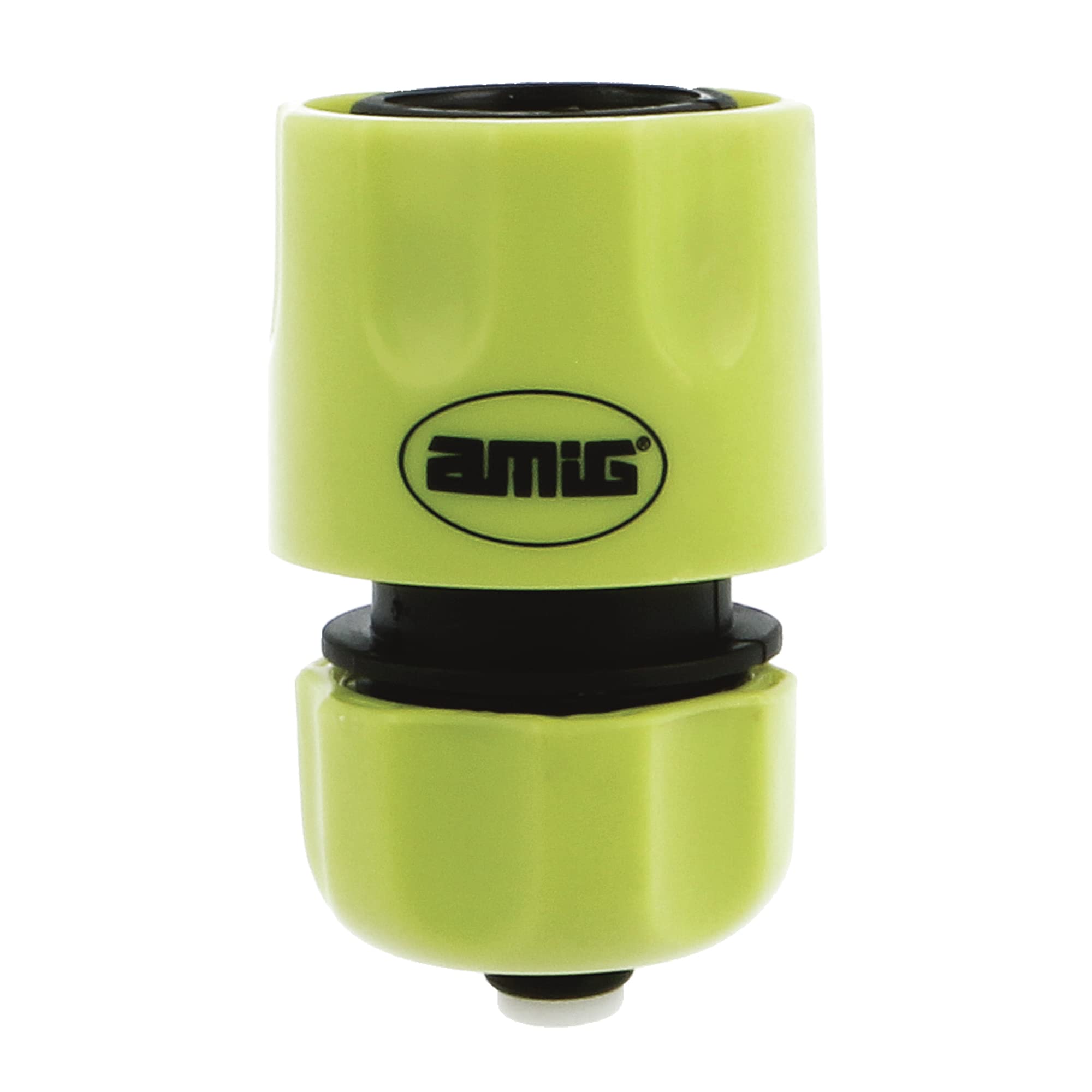 Amig - Quick Connector for Hose - 1/2" - with Quick Click Anchor System - Safety Stop Function - ABS Plastic - Pistachio Green — image 1