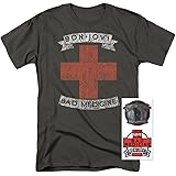 Bon Jovi Bad Rock Band T Shirt & Stickers
