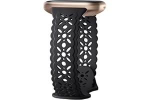 Dirrelo Lace Band Compatible for Fitbit Versa 3 Bands/Fitbit Sense Bands/Fitbit Versa 4 Bands for Women/Fitbit Sense 2 Bands, Soft Silicone Ultrathin Hollow-out Sport Strap Replacement Wristbands