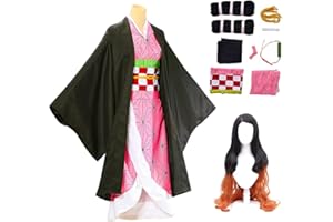 Tkieio Kochou Cosplay Costume Kochou Outfit Cosplay Kimono Outfit Uniform Costume Full Set with Wig