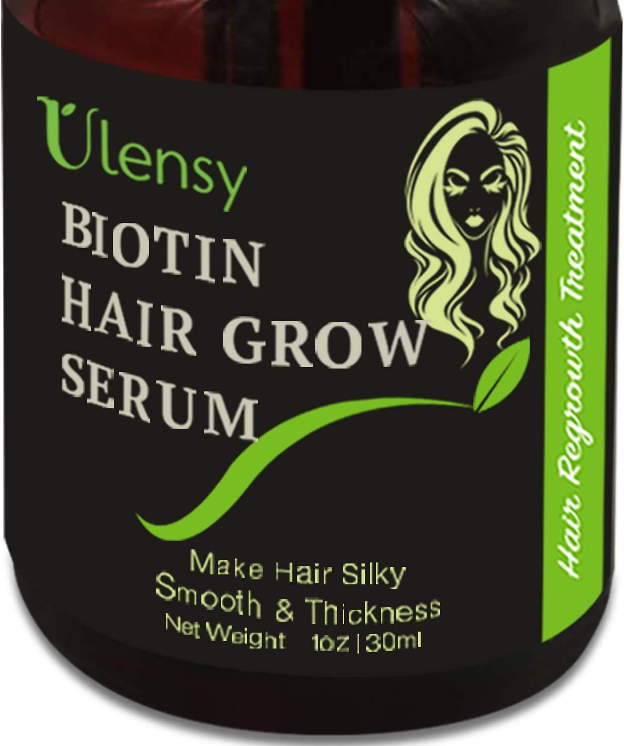 Ulensy Biotin Hair Growth Serum, Biotin Hair Growth Treatment, Anti-Hair Loss Serum, Repairs Hair Follicles, Promotes Thicker and Stronger Hair, Best Biotin Hair Growth Serum for Men and Women