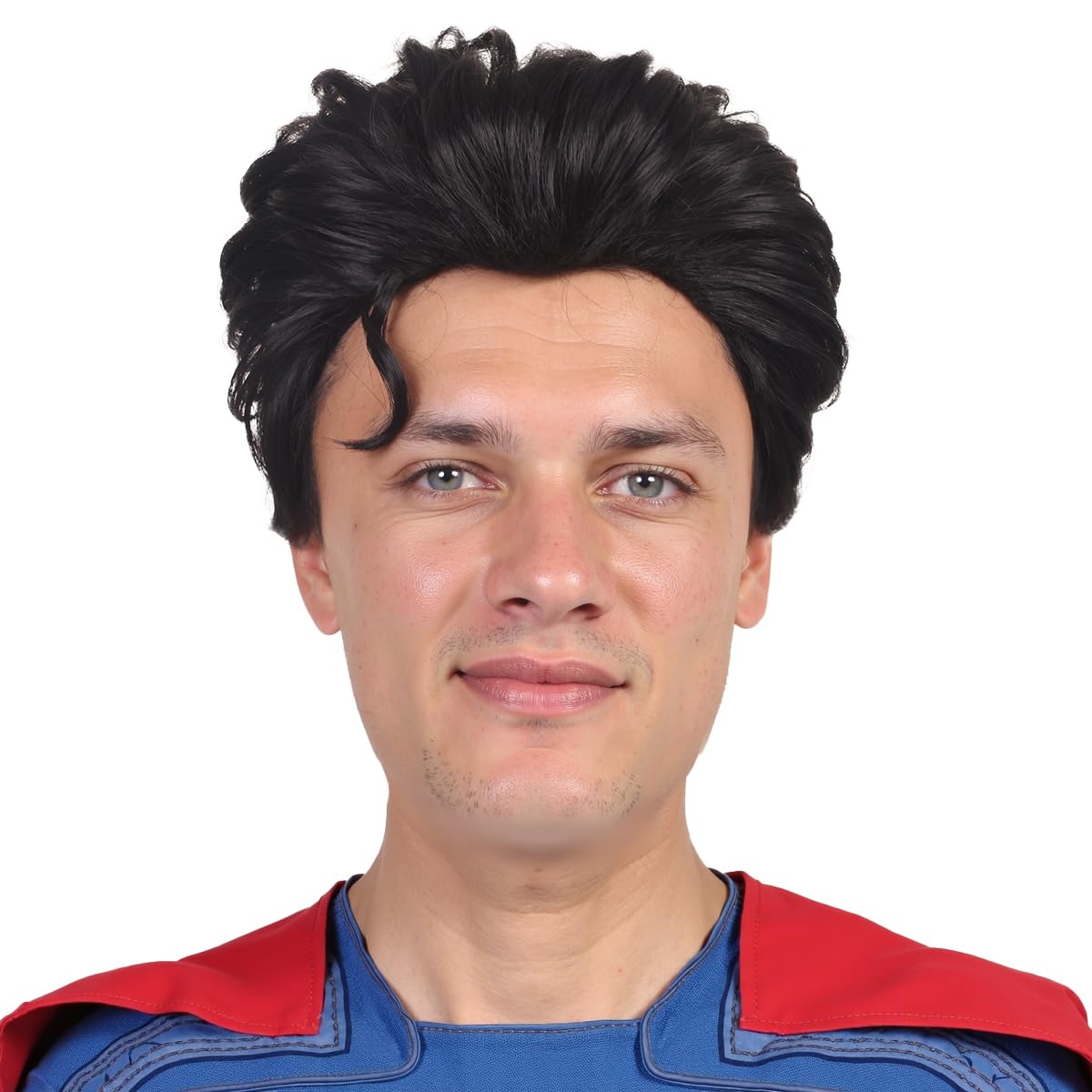 Photo 1 of FantaLook Short Black Men Cosplay Wig for Halloween Party Super Funny Synthetic Fiber Hair Wig for Adult (Big Size)