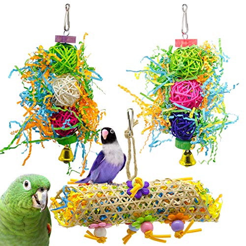 Chikanb 3-Pack Budgie Toys, Bird Toys Parrot Toys for Parrot Perches, Budgie Toys and Accessories for Bird Cages, Bird Toys for Cockatiel, Conures, Macaws, Love Birds, Finches and Small Animals — image 1
